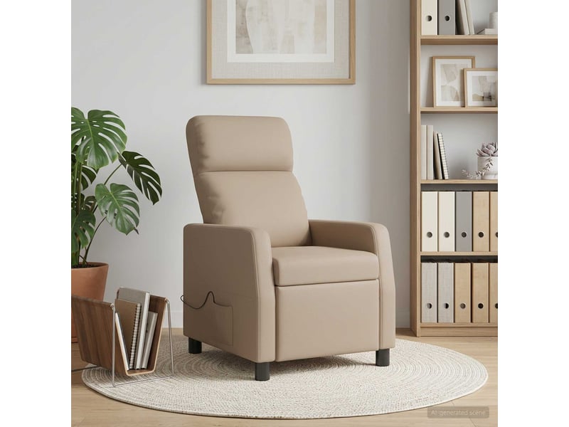  Vidaxl fauteuil de massage inclinable cappuccino simili cuir  - Conforama B