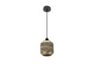 Suspension vizela 1xe27 noir or vieilli métal ajouré diamètre 18 cm vintage