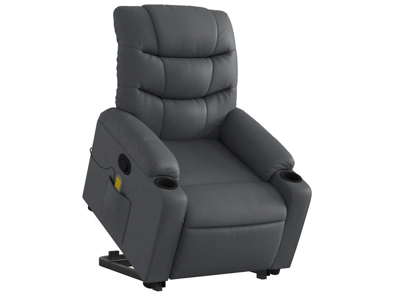 Fauteuil inclinable de massage, fauteuil relax gris similicuir shl11667 - Conforama C