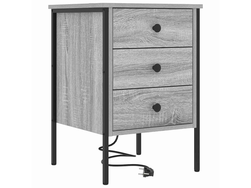Table de chevet avec tiroir 2 pièces gris sonoma 42 x 41 x 61 cm - Conforama E