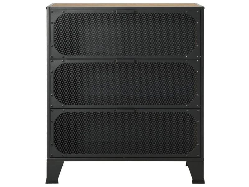  Armoire de rangement industrielle urbaine avec 2 étagères 72 x 36 x 82 cm en métal marron rustique 02_0046800  - Conforama B