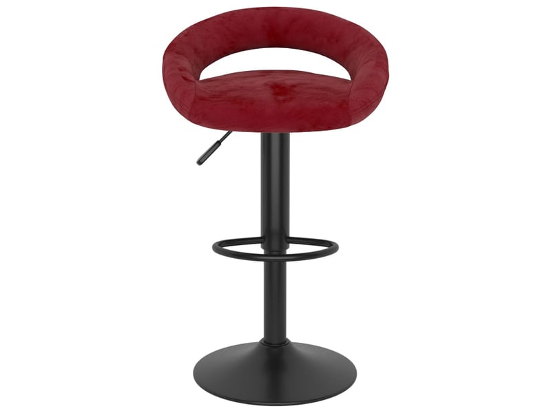  Lot de 2 tabouret de bar, chaise de bar rouge vin velours  - Conforama C