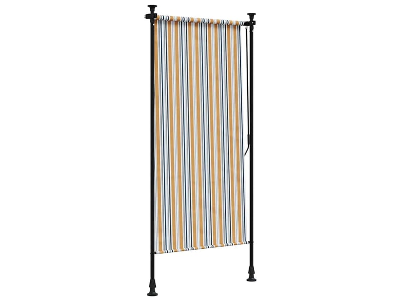  Store enrouleur, store roulant d'extérieur jaune et blanc 100x270 cm tissu acier cf47431  - Conforama E