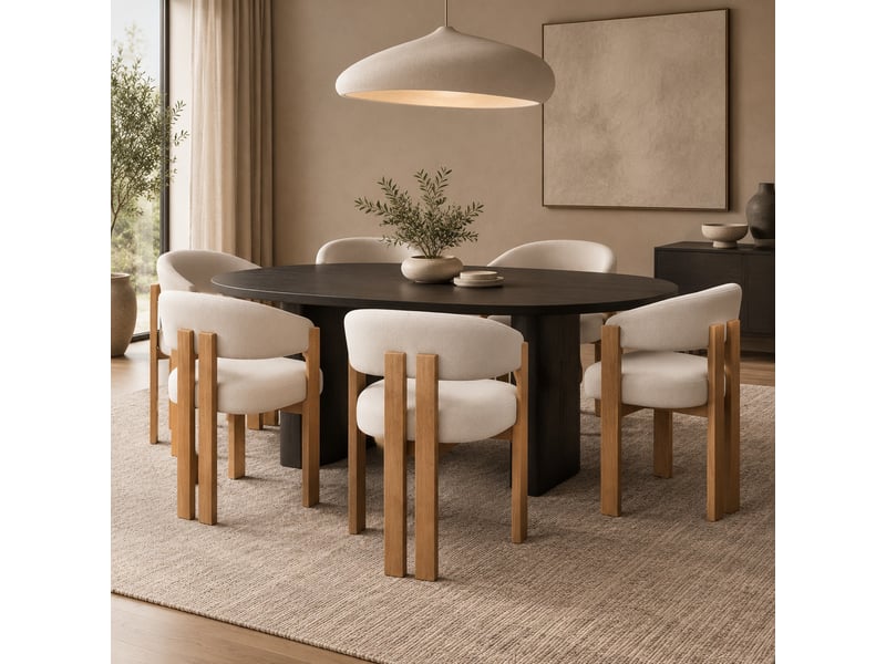  Chaise ergonomique, rembourrage épais, flanelle et métal beige et coloris naturel  - Conforama C