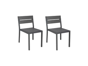 Lot de 2 chaises en aluminium et bois gris