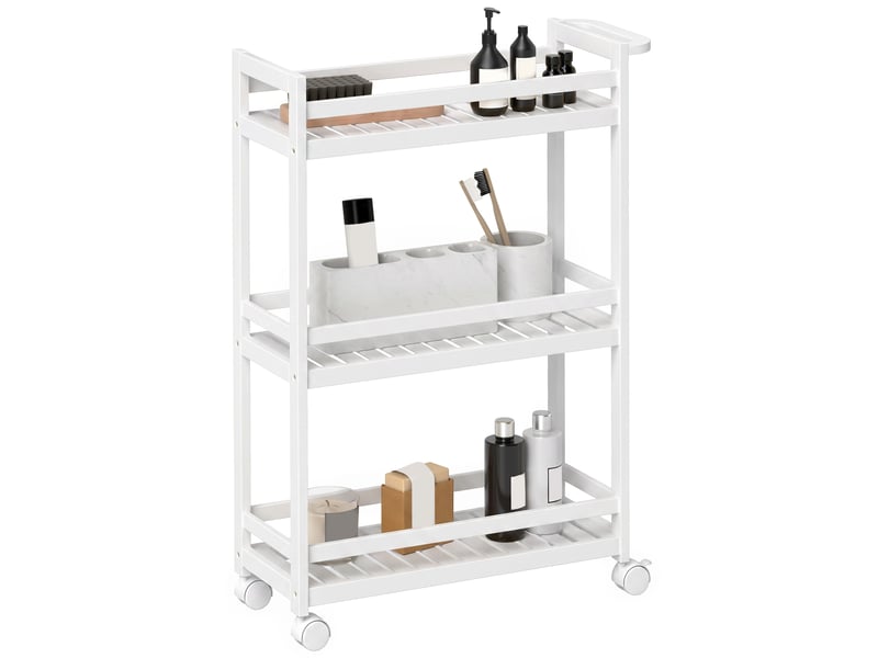 Desserte à roulettes 3 niveaux en bambou 55x20x75 cm  - Conforama A