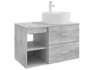 Ensemble de mobilier de salle de bain 2 pcs gris béton shl6126