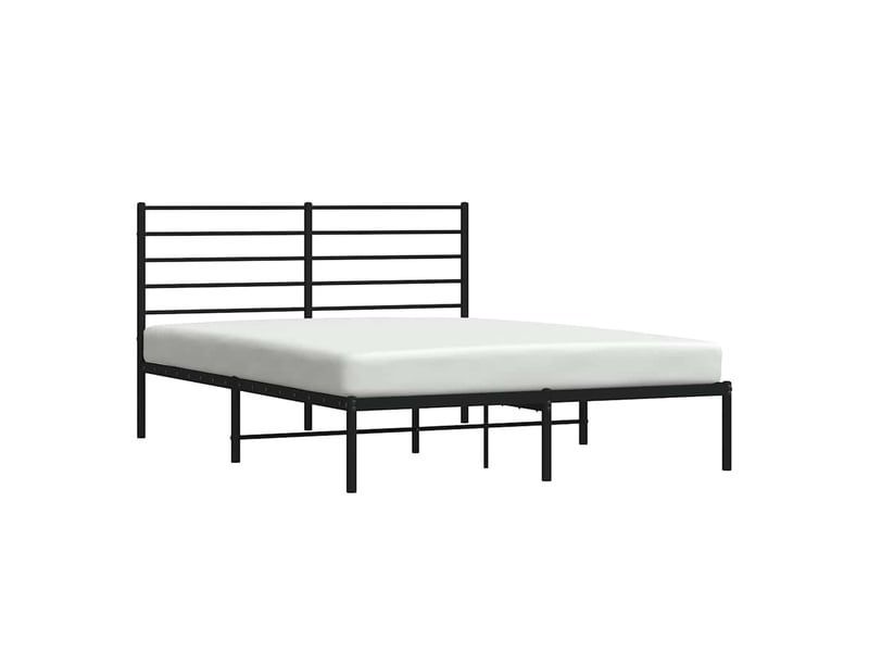  Lit double- lit adulte -  cadre de lit métal sans matelas avec tête de lit noir 150x200cm  - Conforama D