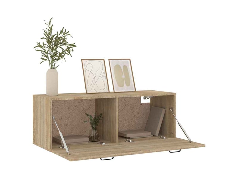  Armoire murale salon chêne sonoma 100x36,5x35cm bois d'ingénierie shl867  - Conforama D