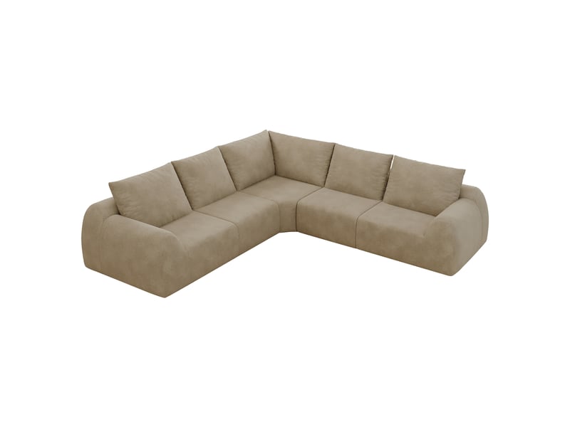 Canapé en mousse compressée 267 cm pour salon sans armature kaki  - Conforama A