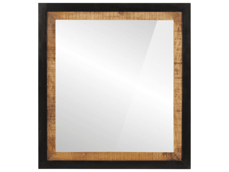  Miroir de salle de bain, miroir de toilette 55x1x60cm verre et bois massif manguier cf62485  - Conforama B
