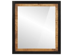 Miroir de salle de bain, miroir de toilette 55x1x60cm verre et bois massif manguier cf62485