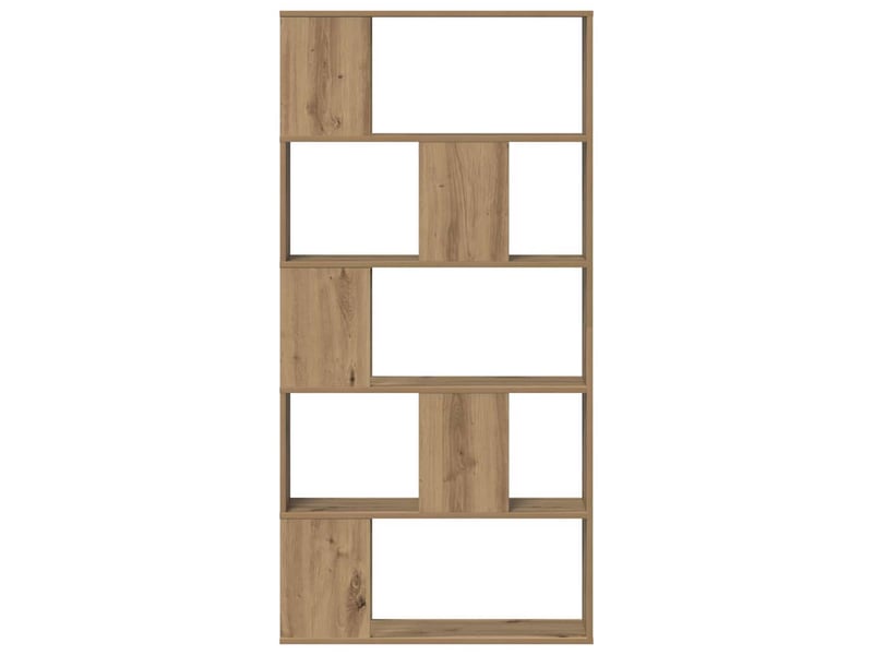  Bibliothèque 5 niveaux, armoire à livres chêne artisanal bois ingénierie  - Conforama E