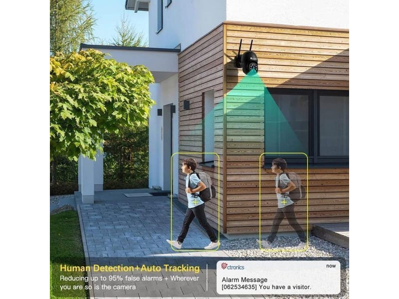  Camera wifi exterieur 2k 4mp pir detection noire 149519_AAAKF03540_6_DROPFR - Conforama C