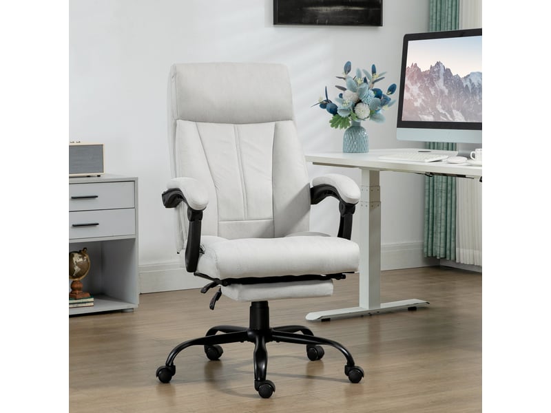  Fauteuil de bureau massant, fauteuil d'ordinateur, chauffage lombaire, fonction d'inclinaison, gris clair  - Conforama D
