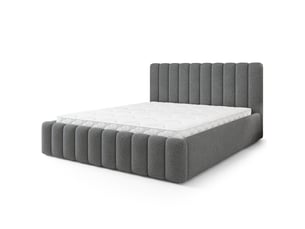 Lit coffre 200x200 cm <strong>MASSENO</strong> <strong></strong> coloris gris