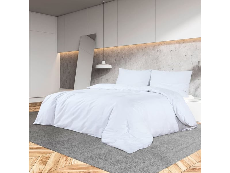  Ensemble de housse de couette blanc 260x240 cm microfibre cfw26065  - Conforama A