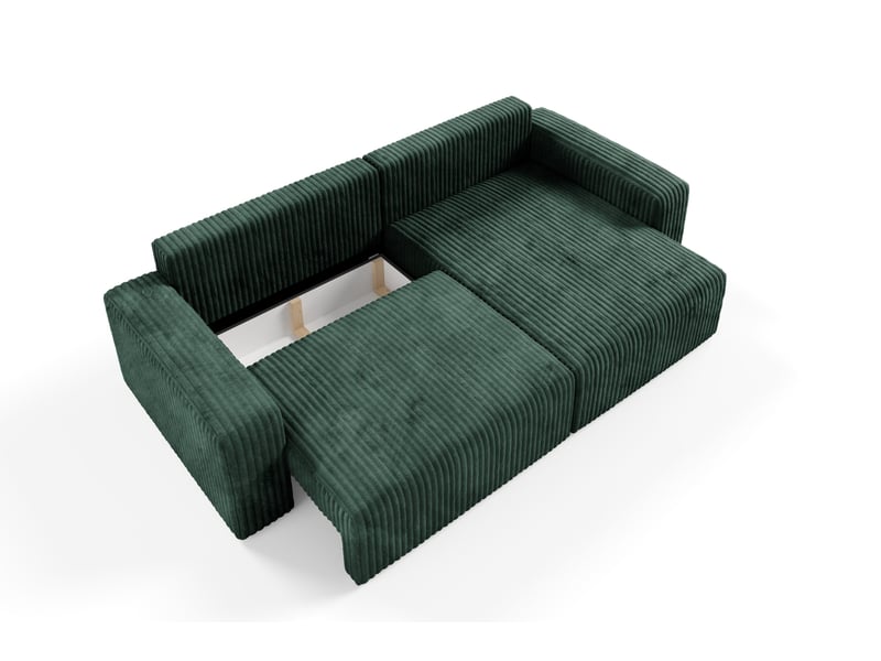 Canapé d'angle convertible cord fano vert - Conforama E