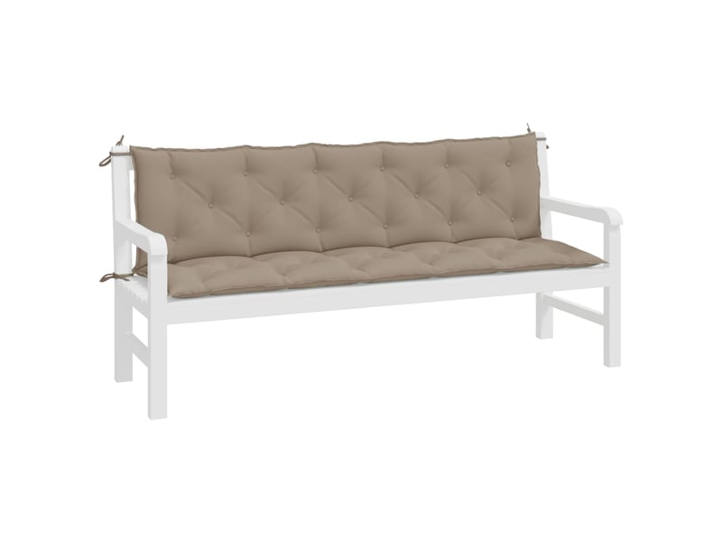  Lot de 2 coussins de banc jardin, coussins d'assise taupe 180x50x7 cm tissu oxford cf58743  - Conforama D