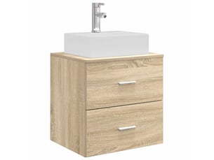 Vanité de lavabo mural, meuble de rangement chêne sonoma 49.5x41x62.5 cm shl6592