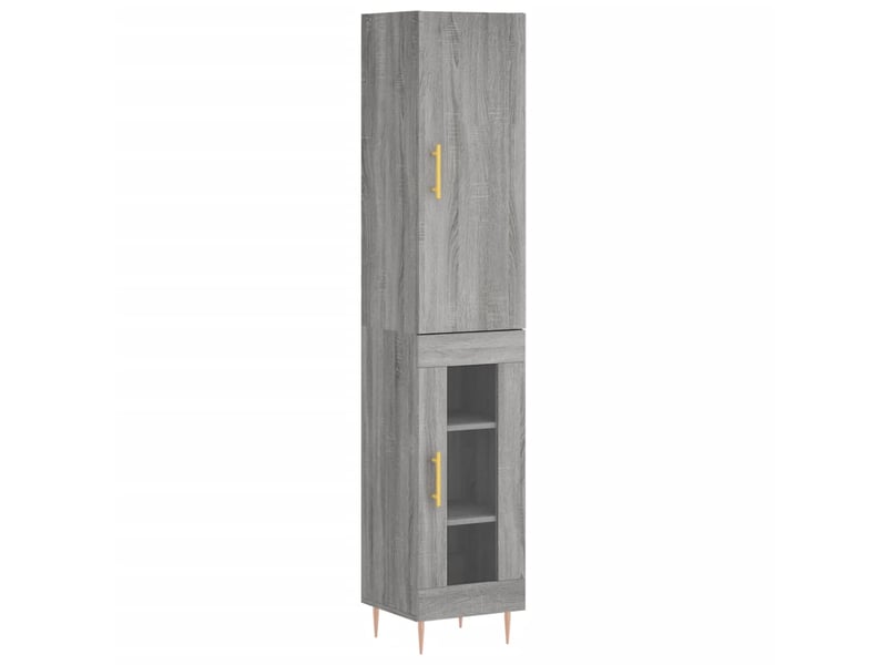  Buffet haut - bahut - meuble de rangement sonoma gris 34,5x34x180 cm bois d'ingénierie  - Conforama A