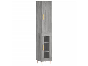 Buffet haut - bahut - meuble de rangement sonoma gris 34,5x34x180 cm bois d'ingénierie