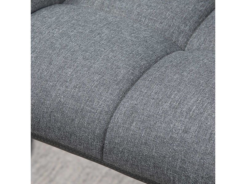  Lot de chaises 57 x 52 x 93 cm 2 pièces hauteur réglable chaise de cuisine pivot 360° dossier repose-pieds aspect lin charge jusqu’à 120 kg gris  - Conforama C