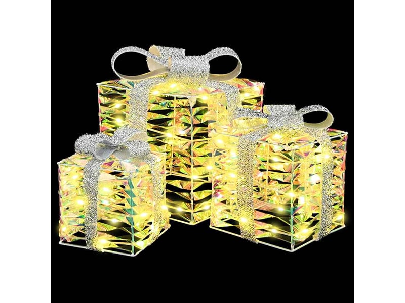  Boîte-cadeau de noël éclairée 3 pcs 150 led blanc chaud  - Conforama E