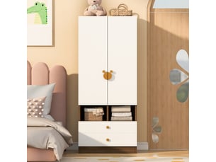 Armoire 2 porte(s) battante 2 tiroir(s) <strong>VVBV</strong> <strong></strong> coloris naturel largeur 70 cm