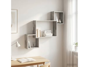 Étagère flottante, étagère suspendue montage mural gris béton 91,5 x 15 x 76 cm cf42542