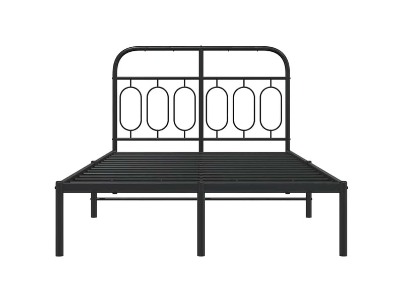  Lit double- lit adulte -  cadre de lit métal sans matelas avec tête de lit noir 120x200cm  - Conforama C