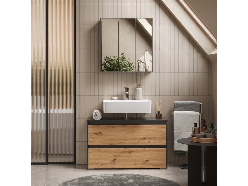  Vicco meubles bain, anthracitechêne artisan, 2 pièces  - Conforama C