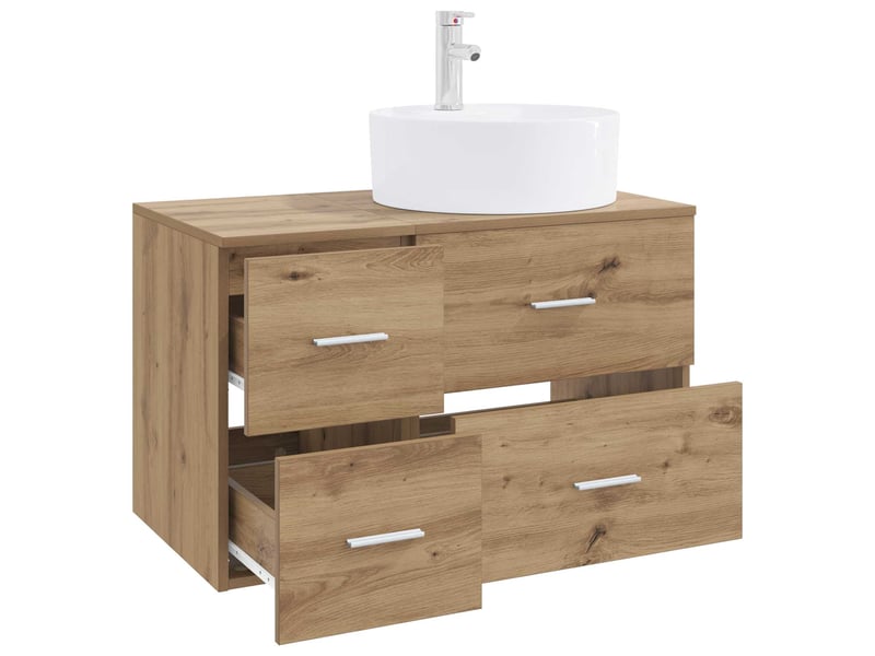 Ensemble de mobilier de salle de bain 2 pc chêne artisanal cf64057 - Conforama C