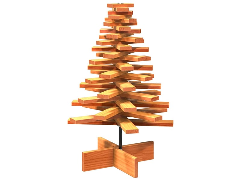  Arbre de noël, sapin de noël en bois pour décoration 80 cm bois de pin massif shl1197  - Conforama E