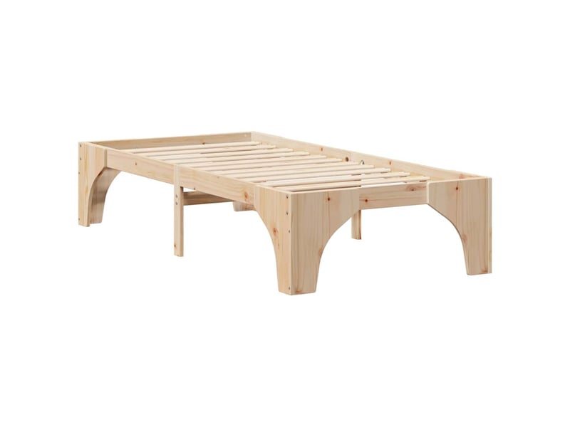 Lit simple- lit adulte - cadre de lit marron 90 x 190 cm pin massif - Conforama C