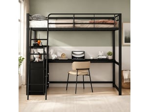 Lit mezzanine 140x200 cm TCQPZ coloris noir
