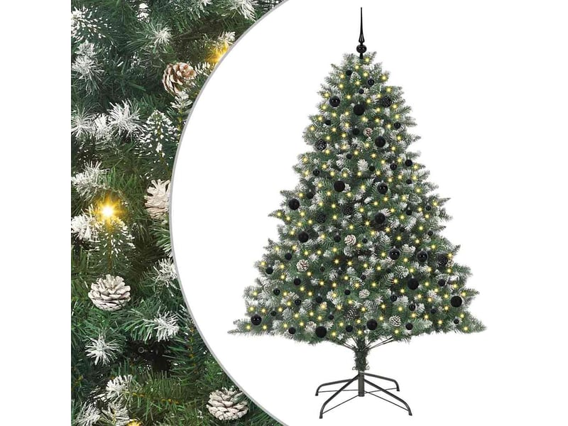  Sapin de noël artificiel, arbre de noël vert 210 cm pvc, plastique et acier shl1887  - Conforama A