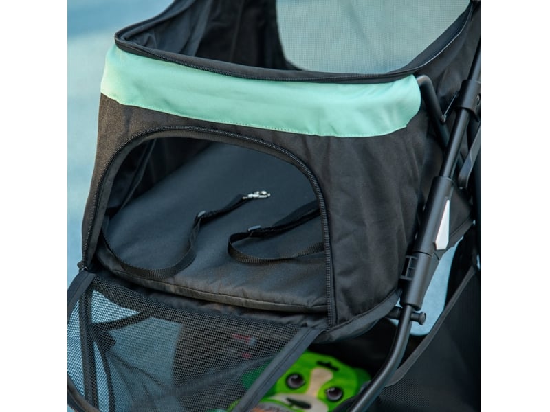 Poussette pour enfent pliable 80,5 x 51,5 x 100 cm – verte – housse de pluie et double porte-gobelet - Conforama E