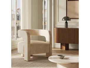 Fauteuil fixe <strong>PREMIUM INTERIORS</strong> <strong>CF18VCBF</strong> Velours beige vendu A l'unité
