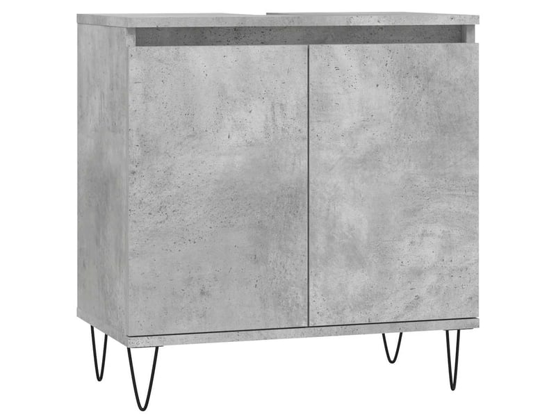  Amoire de salle de bain gris béton 58x33x60cm bois d'ingénierie shl4622  - Conforama A