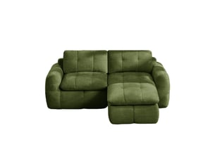 Canapé d'angle compressé réversible fixe <strong></strong> <strong>Fay Lum</strong> 2 places Tissu vert