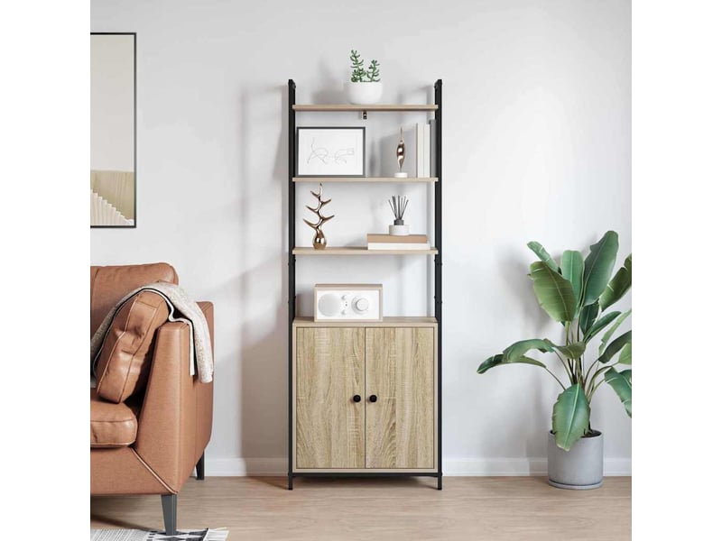 Bibliothèque 6 niveaux, armoire à livres 60 x 24 x 161 cm bois d'ingénierie shl3513 - Conforama D