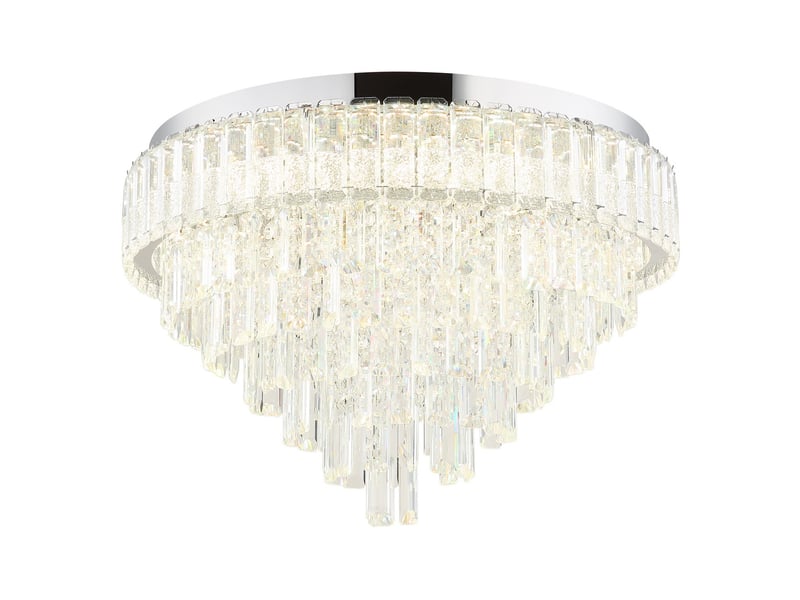  Globo crystalia plafonnier led chromé 60 cm 27006000 k  - Conforama A