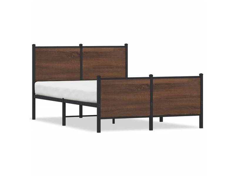  Cadre de lit en métal sans matelas chêne marron 120x190 cm  - Conforama A
