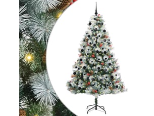 Sapin de noël, arbre de noël artificiel vert et blanc 240 cm cf61503