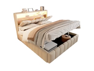 Lit coffre 140x200 cm HAUSS SPOLE   coloris beige