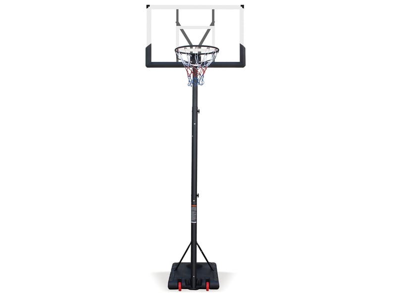 Panier de basket extérieur réglable 112x90x304,8 cm – noir et blanc – mobile sur roulettes et filet en nylon - Conforama A
