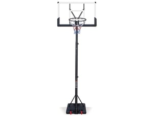 Panier de basket extérieur réglable 112x90x304,8 cm – noir et blanc – mobile sur roulettes et filet en nylon