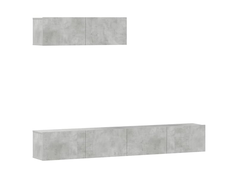  Ensemble de meubles tv 3 pcs gris béton bois d'ingénierie shl47530  - Conforama A