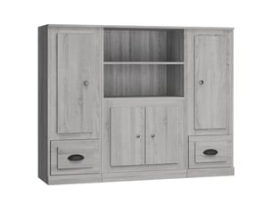 Buffets 3 pcs - bahut - meuble de rangement sonoma gris bois d'ingénierie